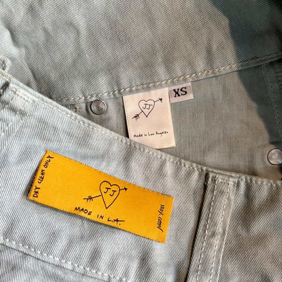 Juliet Johnstone Hand Painted Denim Mini Skirt | Size XS | Sky Blue Y2K LA - Picture 6 of 7